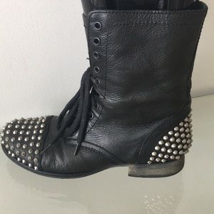 Studded leather boots